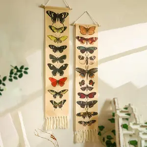 Butterfly Pattern Wall Hanging, 1 Count Boho Tapestry, Vintage Butterfly Art, Art Wall Decoration for Living Room or Bedroom, Nature Inspired Home Decor, Hangable