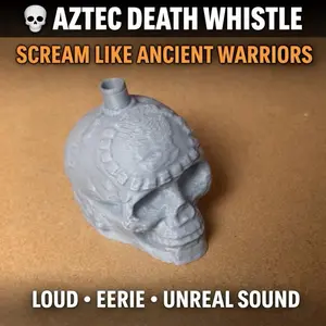 Aztec Death Whistle Skull – Loud Scary Screaming Sound | Skull Noise Maker | Handheld Eerie Sound Whistle Collectible Figurines Home Decor Ornaments