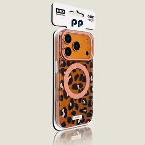Fashion Leopard Print for Magsafe Phone Case For iPhone 17 ProMax 16 15 Pro Max 14 13 17 Air Magnetic Electroplated TPU Cover