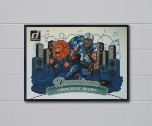 Donruss Amon-Ra St.Brown 2025 Downtown 12x17 Poster Detroit Lions