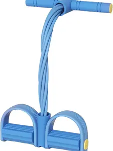 Foot Pedal Resistance Band - Ergonomic Sit Up Training Equipment | Reliable 8 Tube Elastic Stretch Trainer with Handles for Abdominal Workout Leg Arm Back Fitness Yoga Home Women Men