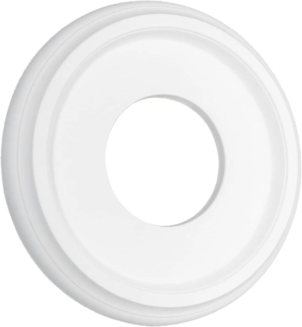 Ceiling Medallion Molded PU Round Ceiling Light Medallions Smooth Finish Backdrop Decor for Light Fixtures and Fans, White (OD 25mm, ID 10mm)