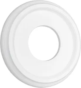 Ceiling Medallion Molded PU Round Ceiling Light Medallions Smooth Finish Backdrop Decor for Light Fixtures and Fans, White (OD 25mm, ID 10mm)