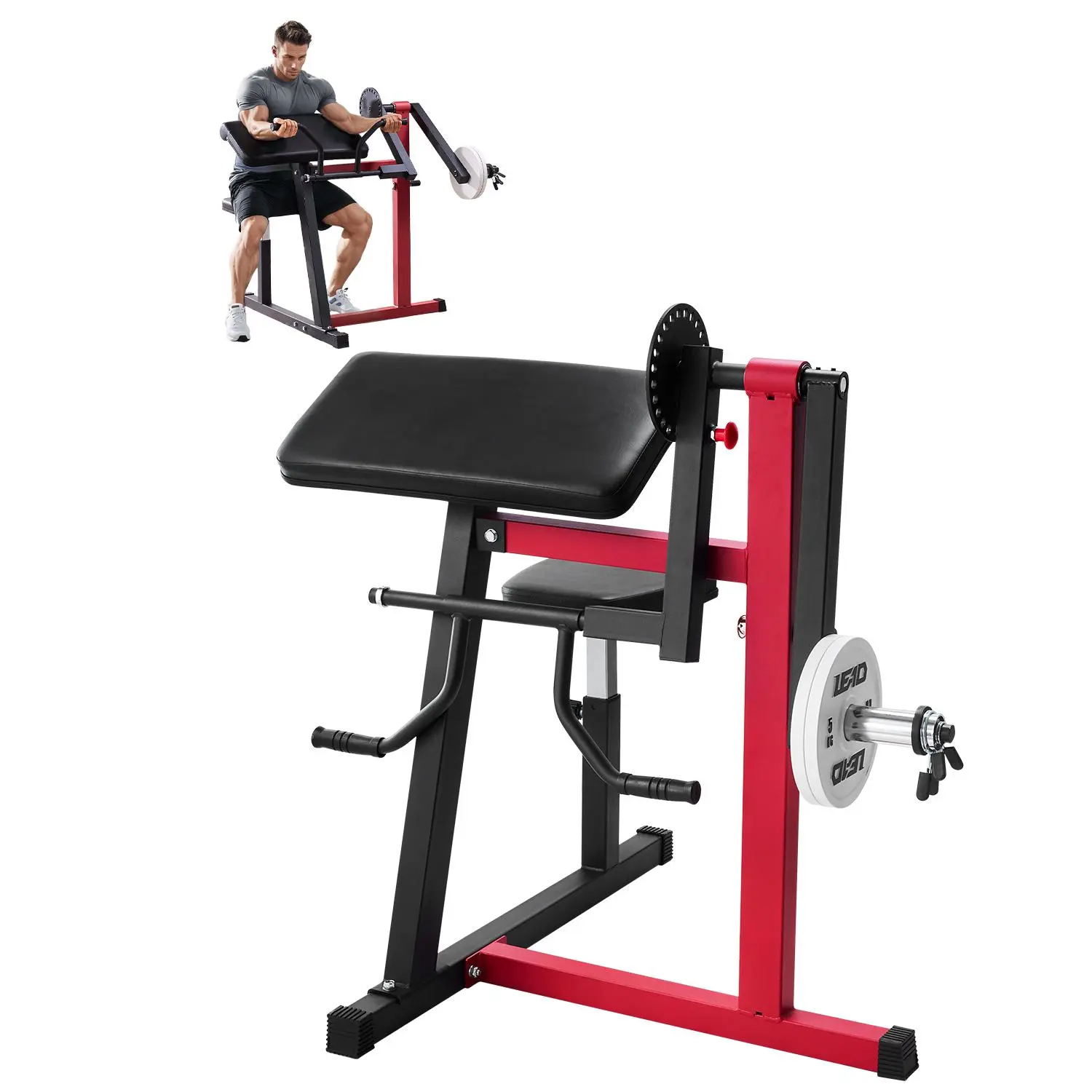 【SummerFinds】VEVOR Preacher Curl Machine,  2 in 1 Bicep Curl Machine and Triceps Extension Machine, Seated Arm Isolated Bicep Station, Strength Training Workout Weight Bench, Exercise Equipment for Home Gym