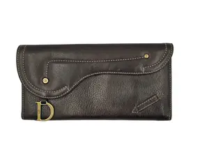 Pre-owned leather Small Leather Goods Dior Saddle Long Wallet