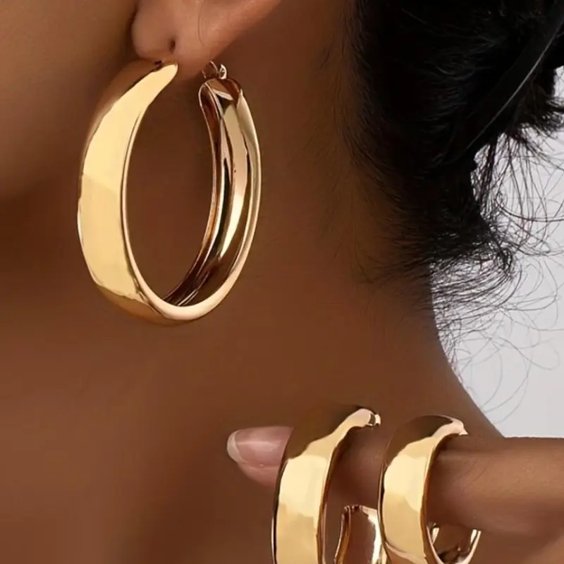 3 Pairs Women's Simple Style Plain Color Hoop Earrings Set, Casual Trendy Hoop Earrings, Fashionable Jewelry Accessories for Women for Daily & Party Decoration, Lightweight Earring