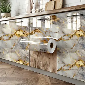 Easy Peel Vinyl Contact Paper, Marble Pattern Wallpaper, Waterproof Oil-Resistant High-Temperature, Washable Wall Stickers, Renovation Decor, Durable Floor Protection