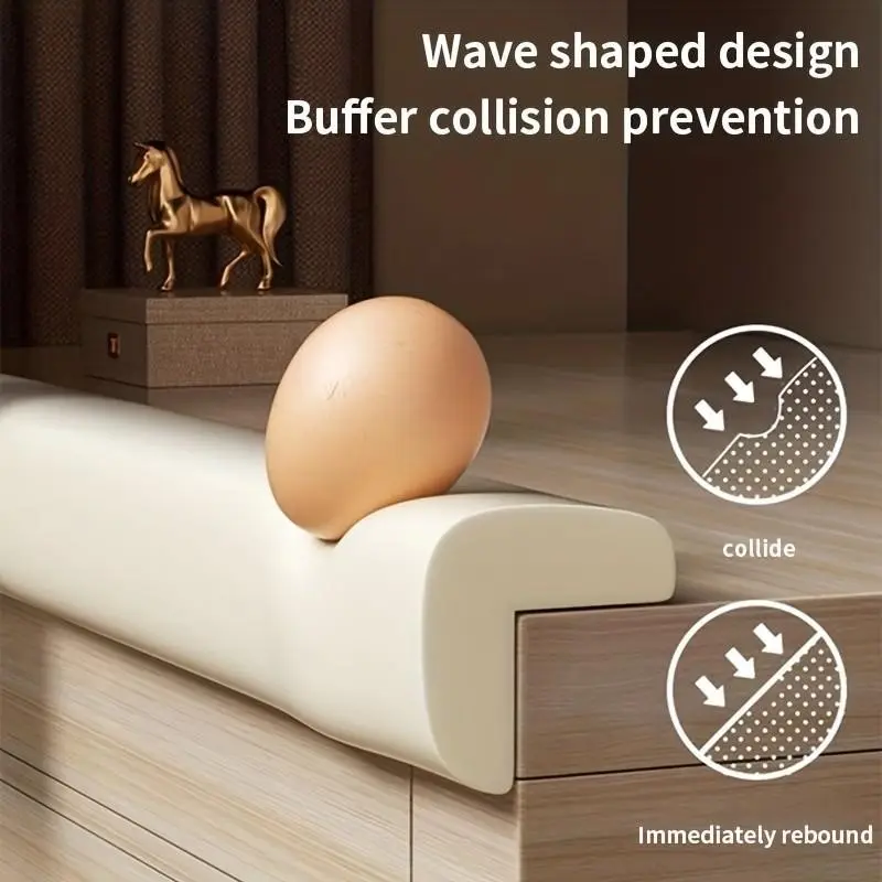 Durable Rubber Corner Protectors, Easy Installation, Scratch Prevention, Stable Furniture Placement, Soft 78.74 Inch Edge Guards, Home Use, Nursery