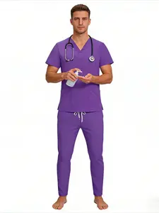 Multicolor Unisex M-edical Scrubs Short Sleeve Pharmacy Nurse Uniform Hospital Doctor D-ental S-urgical Workwear Clothes