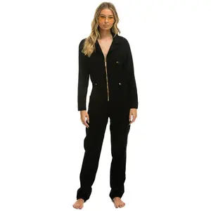 UNISEX TWILL FLIGHT SUIT - BLACK