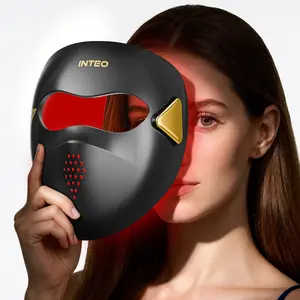 Red Light Therapy for Face-4D Red Light Therapy Mask with 4 Color Light Modes (Red+Infrared/Red/Blue/Orange) 850NM Infrared LED Face Mask Light Therapy with 4000mAh Rechargeable Remote Timer