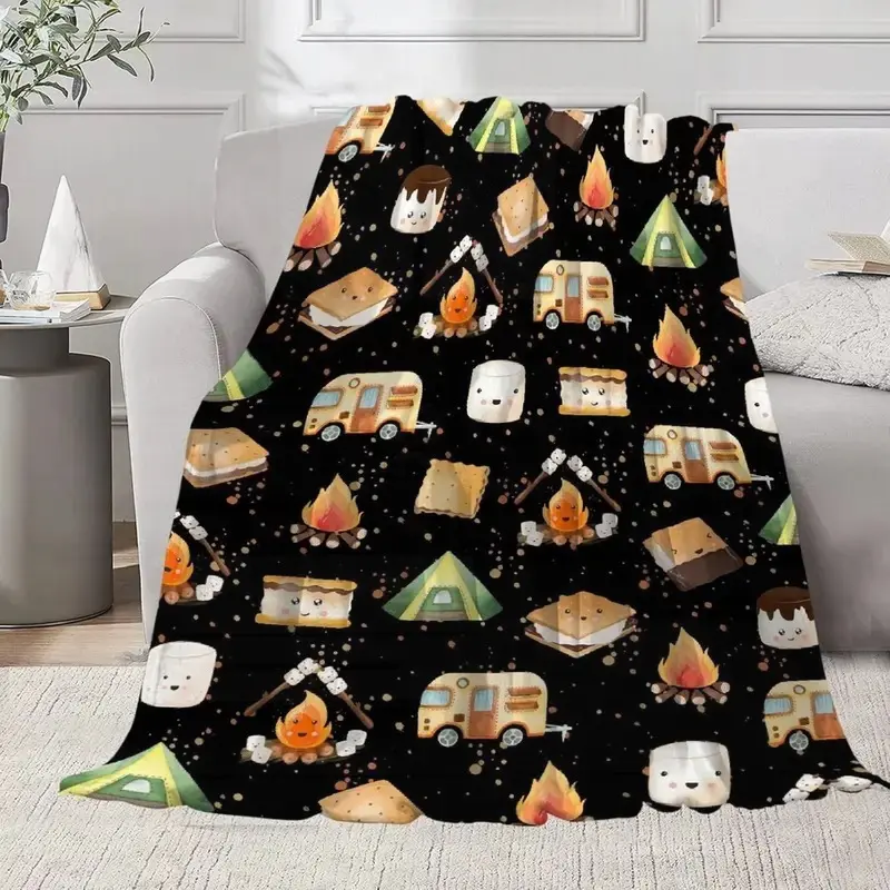 Ultra Soft Plush Throw Blanket | Cozy Marshmallow Blanket for Couch Sofa Travel Camping | 280gsm 100% Polyester Flannel