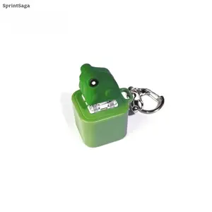 Frog Sound Keychain, Croaking Fidget Toy with LED Light, Sensory Stress Relief Toy for Adults Kids, Durable Key Ring for Bag, Party Favors, Gift