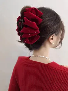 Women's Elegant Luxurious Rhinestone Decorated Resin Multi-layer Hair Claw, Rhinestone Accents, Fashionable Hair Accessories for Party, Daily Clothing Decor with Everyday Usability for Girls & Women, Party Hair Clip