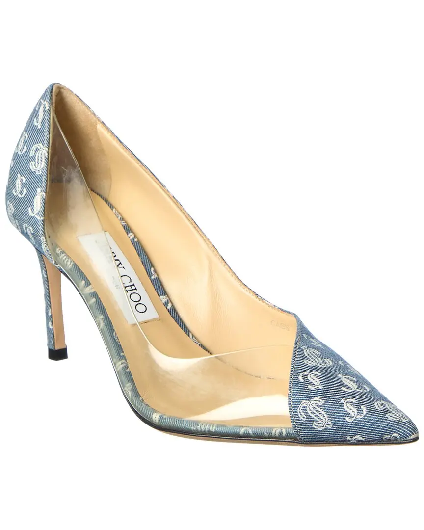 Jimmy Choo Cass 75 Denim & Vinyl Pump