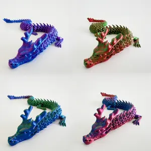 14-Piece 3D-Printed Chinese Dragon Collectible Figurines (11.81in) - Poseable, Home Decor Accents, Ideal Holiday & Birthday Gifts