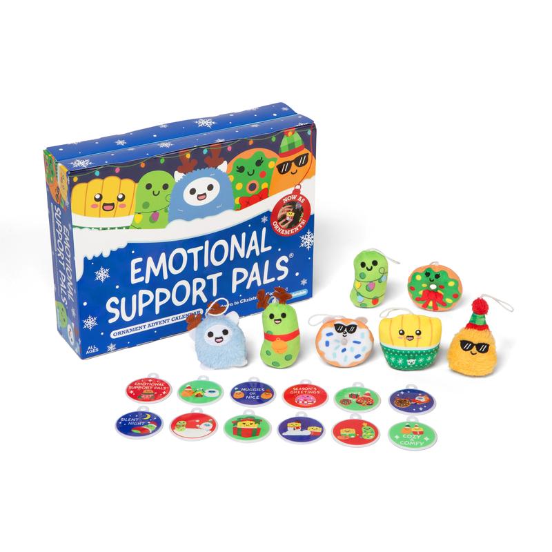 Emotional Support Advent Calendar by Relatable – Includes Mini Plush Toys and Ornaments, Fun Holiday Gift and Stocking Stuffer for Loved Ones of All Ages, 24 Surprises in Countdown Calendar