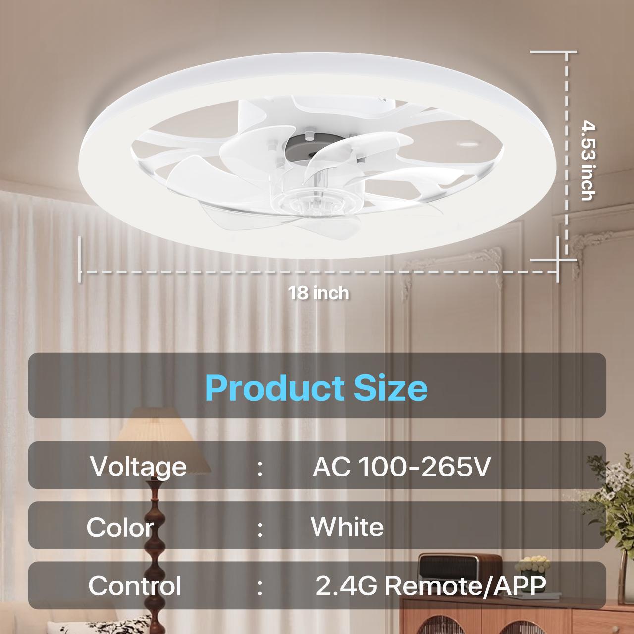 GALENTAL Dimmable Modern LED Fan Light,Ceiling Fan With Light Remote, 3 LED Color Temperature, 6 Speed Noiseless AC Motor, Timer Setting,Adjustable Brightness,White Fandelier Ceiling Fans for Bedroom,Dining room, Living room, Study, Jumpstart newyear