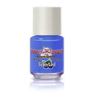 Piggy Paint Bossy Blueberry Scented Blue Nail Polish 0.25oz Non-toxic Vegan Water-based Formula Kid-friendly Safe for Kids and Pets