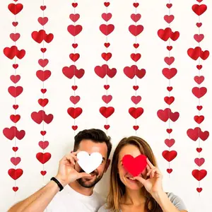 Heart-Shaped Hanging Decoration, Valentine's Day Flower Garland, Wedding Decor, Heart Shaped Banner, Valentine's Day Decorations, Wall Hanging Ornament