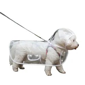 See Through Transparent PVC Dog Raincoat - Waterproof, Button-Up Closure, Compact Foldup Coat for Small-Medium Breeds, Keeps Dry
