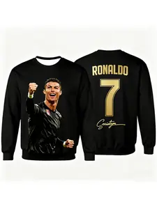 2026  Ronaldo Commemorative Edition Football Fan Long Sleeve Sweatshirt for Kids and Adults Trendy Street Sportswear