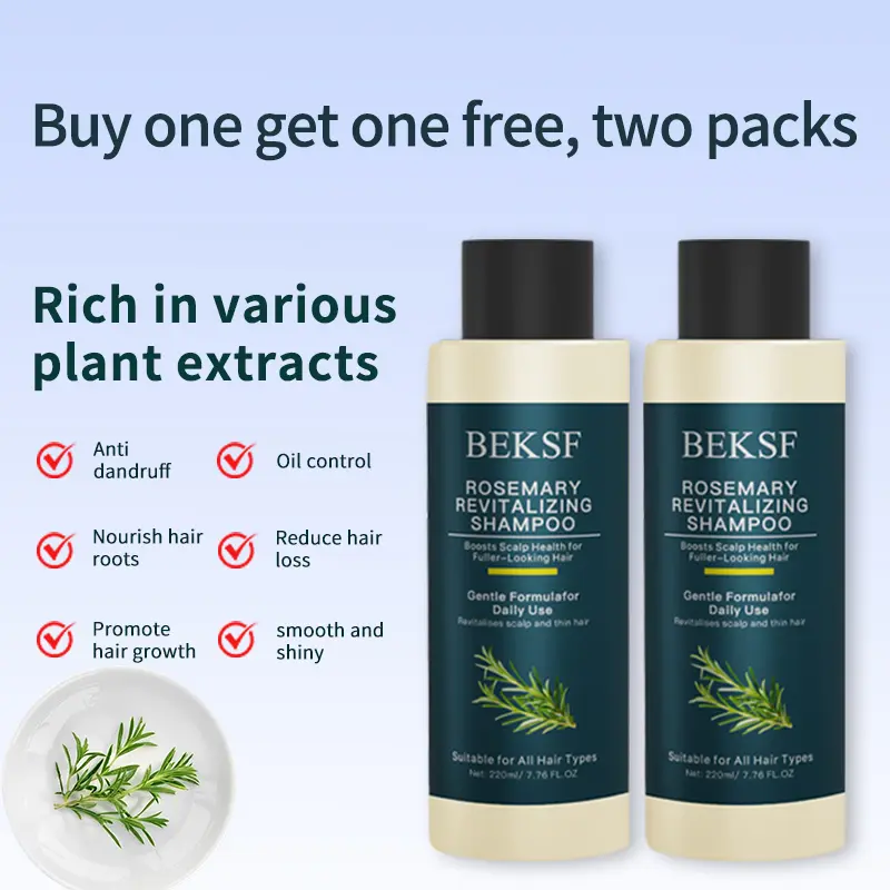 【Buy 1 Get 1 Free】BEKSF Anti-hair loss shampoo oil control anti-dandruff hair care rosemary repair reduce hair loss scalp cleansing conditioner 220ML Moisture Haircare Cleanser Hydrate Moisturizer Hydrating Moisturizing-3