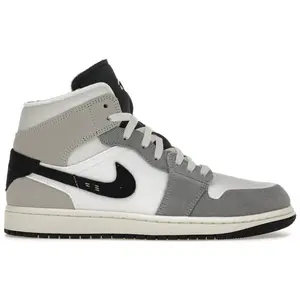 Jordan Men's 1 Mid SE Craft White Cement Grey Black Basketball Shoes, from StockX
