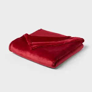 Full/Queen Microplush Blanket Red - Threshold Full/Queen Microplush Blanket Red - Threshold
