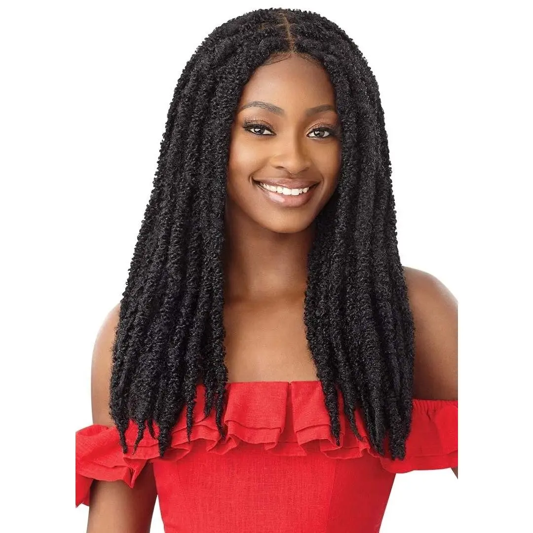 x-pression Outre Twisted Up Lace Front 4X4 Braid Wig Butterfly Locs 22" (1B)