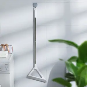 1 pcs 2025 Multifunctional Silicone Broom for Bathroom and Kitchen Extra Long With Detachable Head Double-Sided Silicone Scraper Durable Handle Suitable for Hard Floors and Carpets Effective Removal of Hair and Dust Minimalist Style