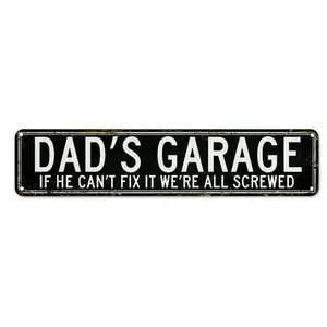 Dad's Garage Metal Tin Sign, Novelty Street Sign, Home Decor Wall Decor, Vintage Restaurant Decor, Garden Decoration, Yard Sign, Gift for Dad 4*16 in, Father's Day