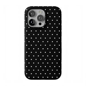 Casely iPhone 15 Pro Max Case | On the Dot | White Polka Dot | Bold Protective Design | Compatible with MagSafe