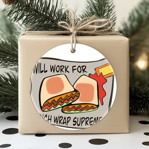 Christmas Ornaments Crunch Wrap Supreme Will Work For Crunch Wrap Supremes Gift For Friends X-Mas Family New Year Holiday