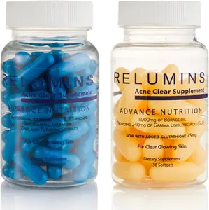 Relumins Dual Capsule Formula – Natural Beauty Supplement with GLA, Borage Oil, Vitamin E, Zinc, Turmeric, and Hydrating Plant-Based Oils – Supports Radiant Complexion, for a Summer Glow Skin