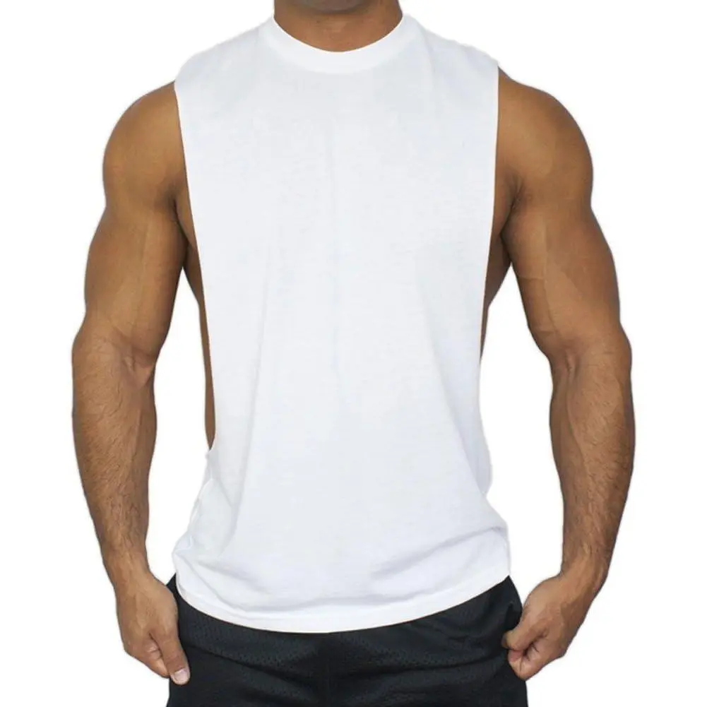 Men's Muscle Cut Off Tank Tops Bodybuilding Fitness Sleeveless Gym Shirts Workout Stringer Tee Shirt