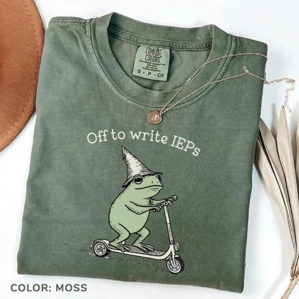 School Psychologist Shirt Special Education Counselor Comfort Colors Tshirt IEP Tee Frog Scooter Gift For SPED Inclusion Teacher Language