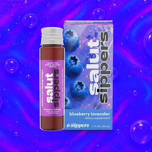 Salut Sippers Fruit Drinking Vinegar 50ml - Natural Blueberry Lavender Flavor for Blood Sugar Balance, Gut Health Support