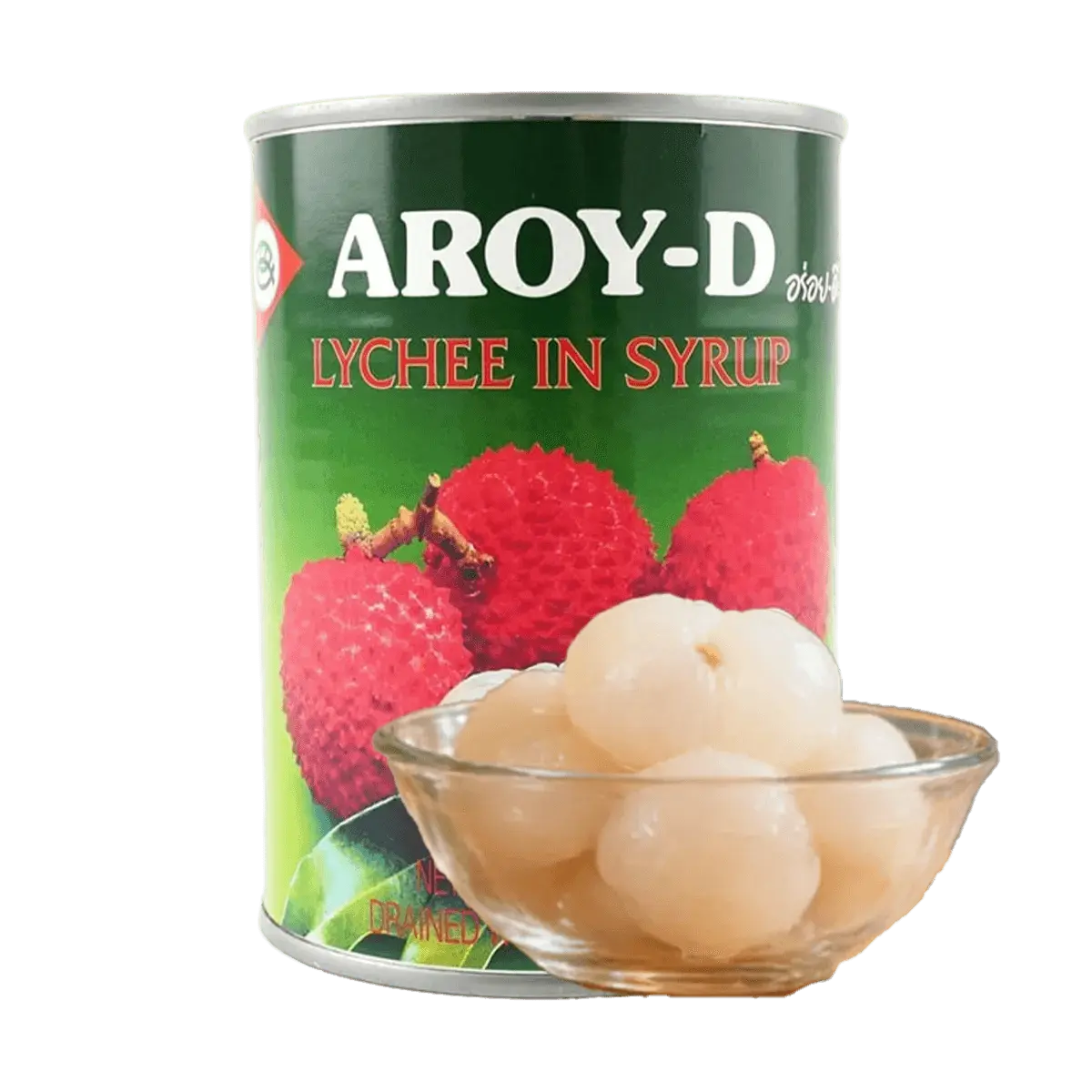 AROY-D Lychees in Syrup 565g - Sweet Thai Canned Fruit for Fruit Salads & Desserts