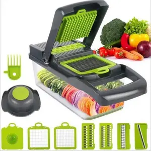 [Clearance Sale]14-in-1 Multifunctional Vegetable Chopper, Pro Onion Dicer & Food Slicer with 8 Blades & Container for Garlic, Carrot & Veggie Cutting