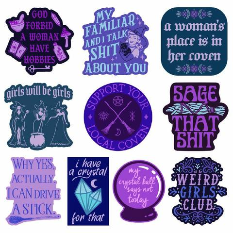 Witchy Sticker Extra Large Stickers for Halloween Funny Adhesives with Memes Funny Stickers with Colorful Graphic Decals Halloween Costume  Multi
