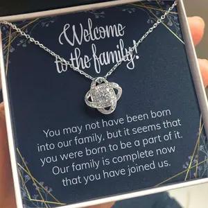 Daughter In Law Necklace, Welcome To The Family Love Knot Necklace, Gift For Daughter-In-Law Adopted Child Or Step Daughter