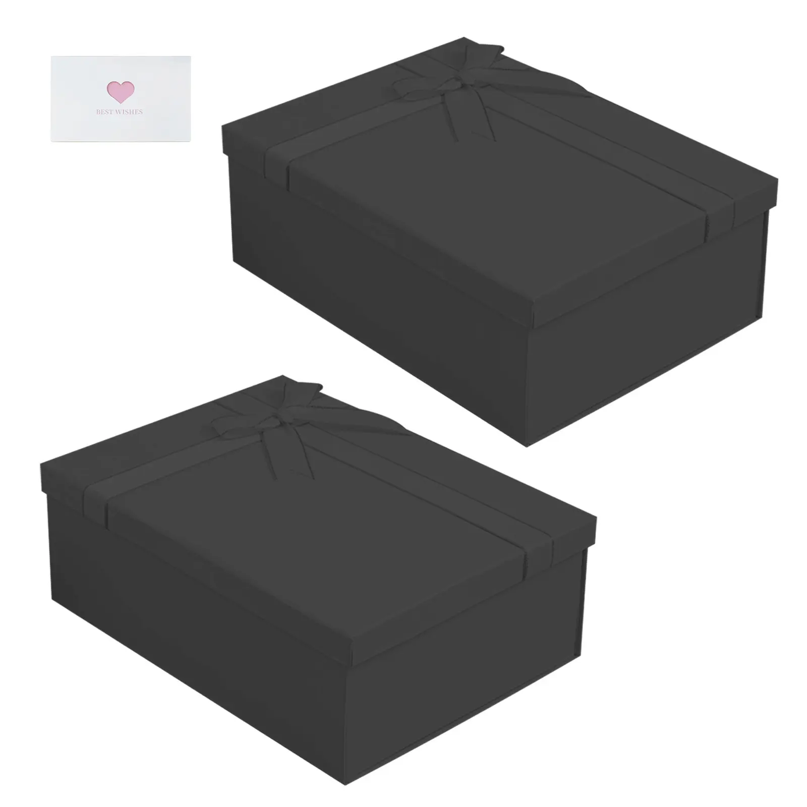 1pcs Gift Box Large 9.72x7.09x3.35 Inches,Gift Boxes for Presents withClosure Lid, Luxury Gift Box Rectangle Collapsible Boxes for Gift Packaging, Classy Beautiful Gift Box (Black)