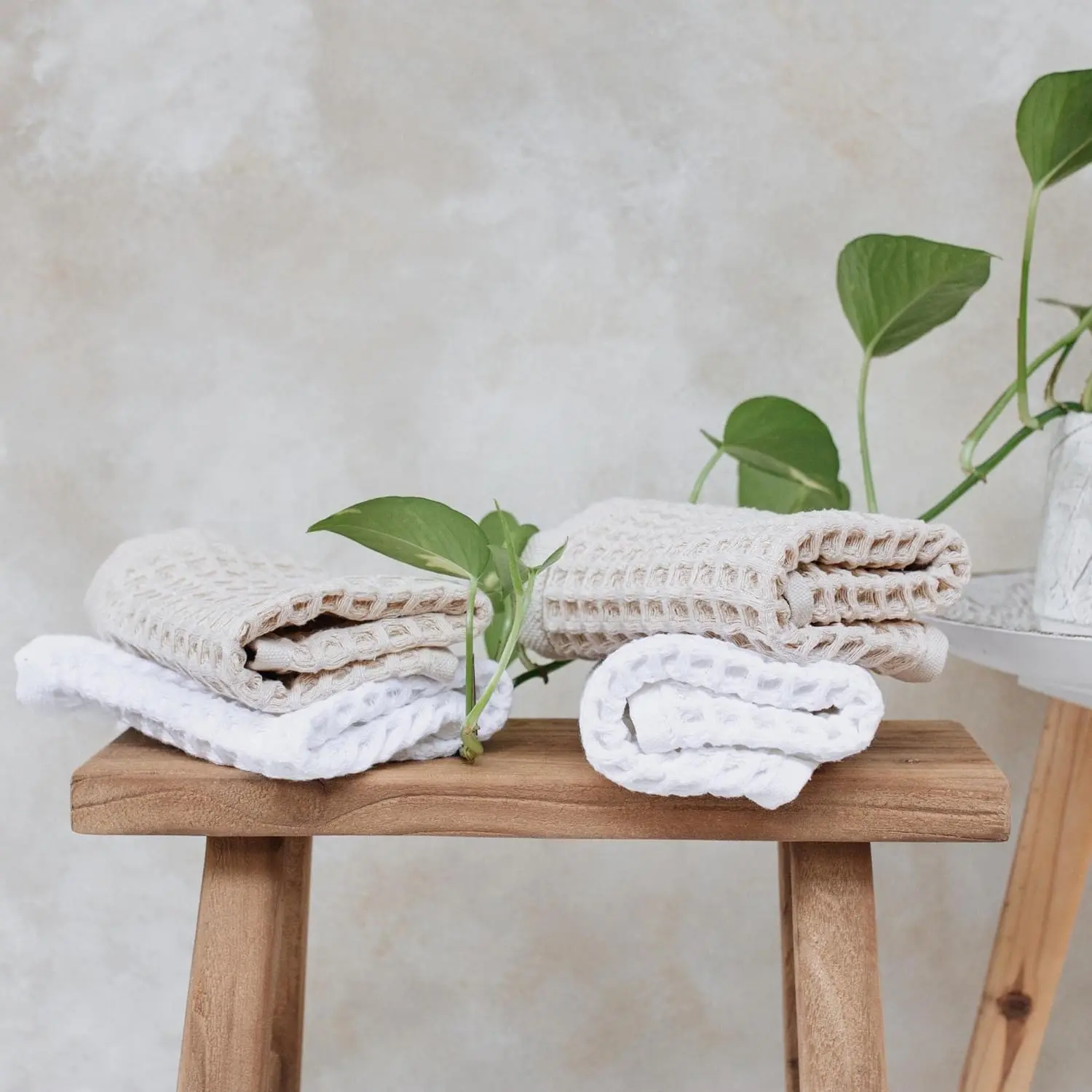 Harbor Home Turkish Cotton Waffle Washcloth Set — Soft Quick-Dry Face Cloths