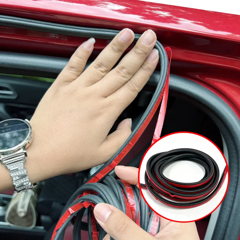 52.5 Ft Car Door Seal Strip Universal Self Adhesive Automotive Weather Stripping, Car Door Soundproofing Strip, Rubber Seal Strip for Cars Trucks SUVs RVs Hood Cover