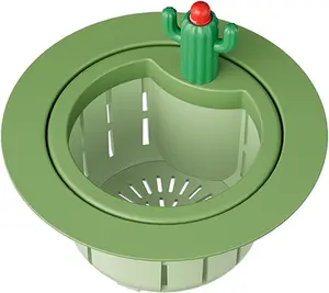 Innovative Cactus Kitchen Waste Strainer Press Release Draining Basket Multifunctional Green Cactus Sink Filter Net