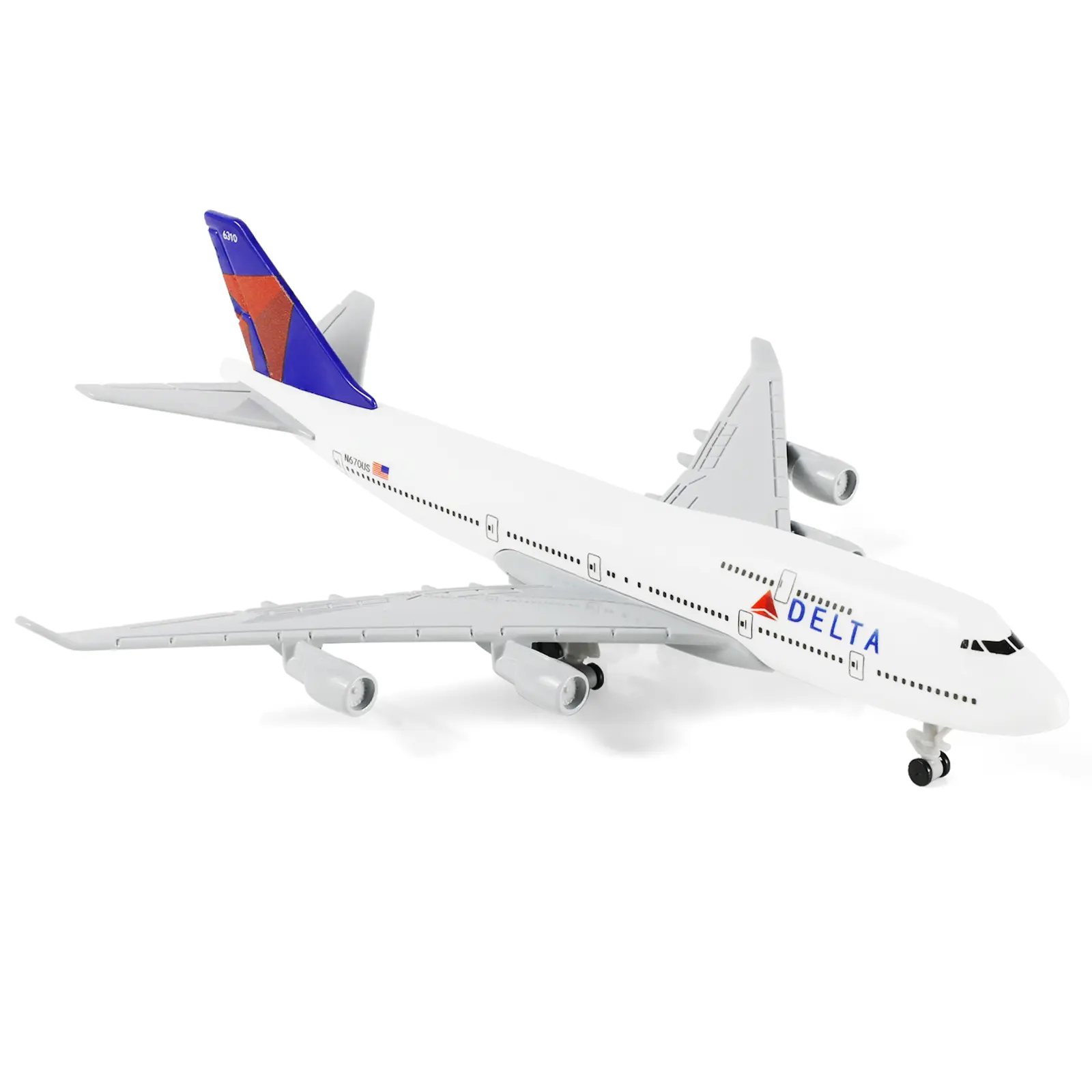 Boeing 747 Delta Air Lines Aviation Diecast Model Plane, 1:400 Scale, 16cm, Realistic Alloy Wings, Removable Landing Gear, Classic Toy Gift for Hobbies