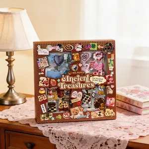 100 Sheets Romantic Series Cut Film Sticker Gift Box with Adhesive Backing , Handmade Material for DIY Scrapbook Photo Frame Diary