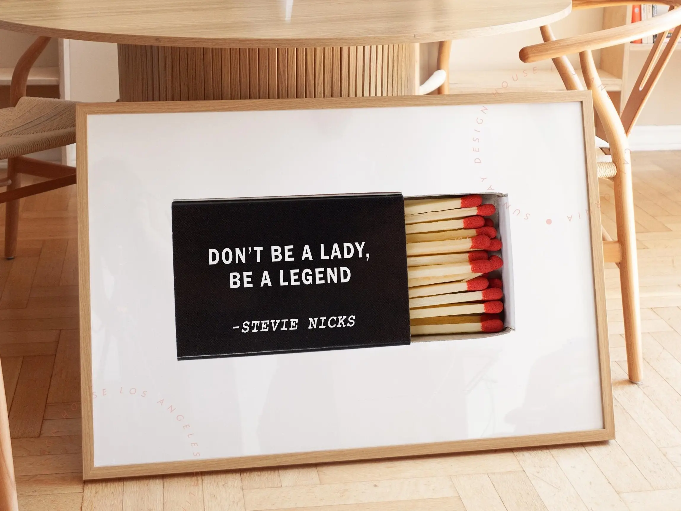 [Sale Up To 50%] [Free ship] [No Frame] Don’t Be a Lady Be a Legend Quote Print, Stevie Nicks Wall Art, Minimalist Matchbox Poster for Modern Home Decor, Matchbox Poster