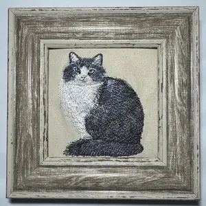 Cat Breed Machine Embroidered and Framed Artwork Unique Personalized Home Decor Gift for Cat Lovers Christmas Ornaments